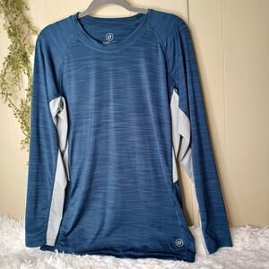 Hang Ten Shirt M Blue Gray Hooded Sun Protection UPF 50+ Vented Back Pocket